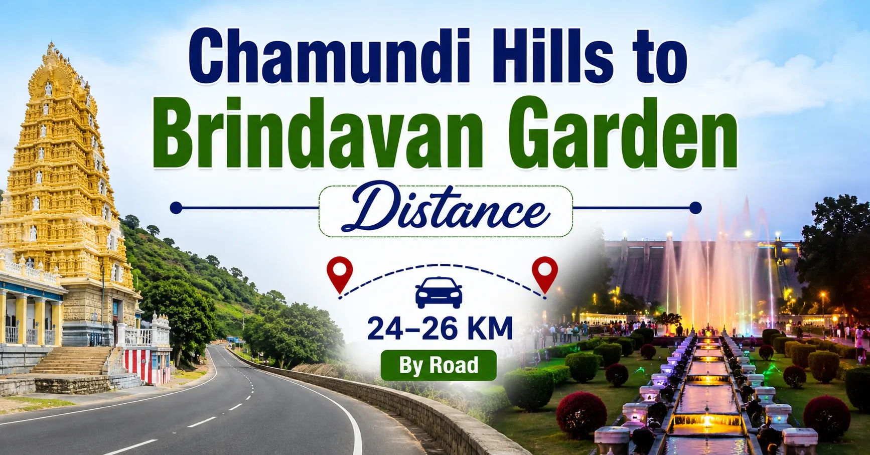 Chamundi Hills to Brindavan Garden Distance