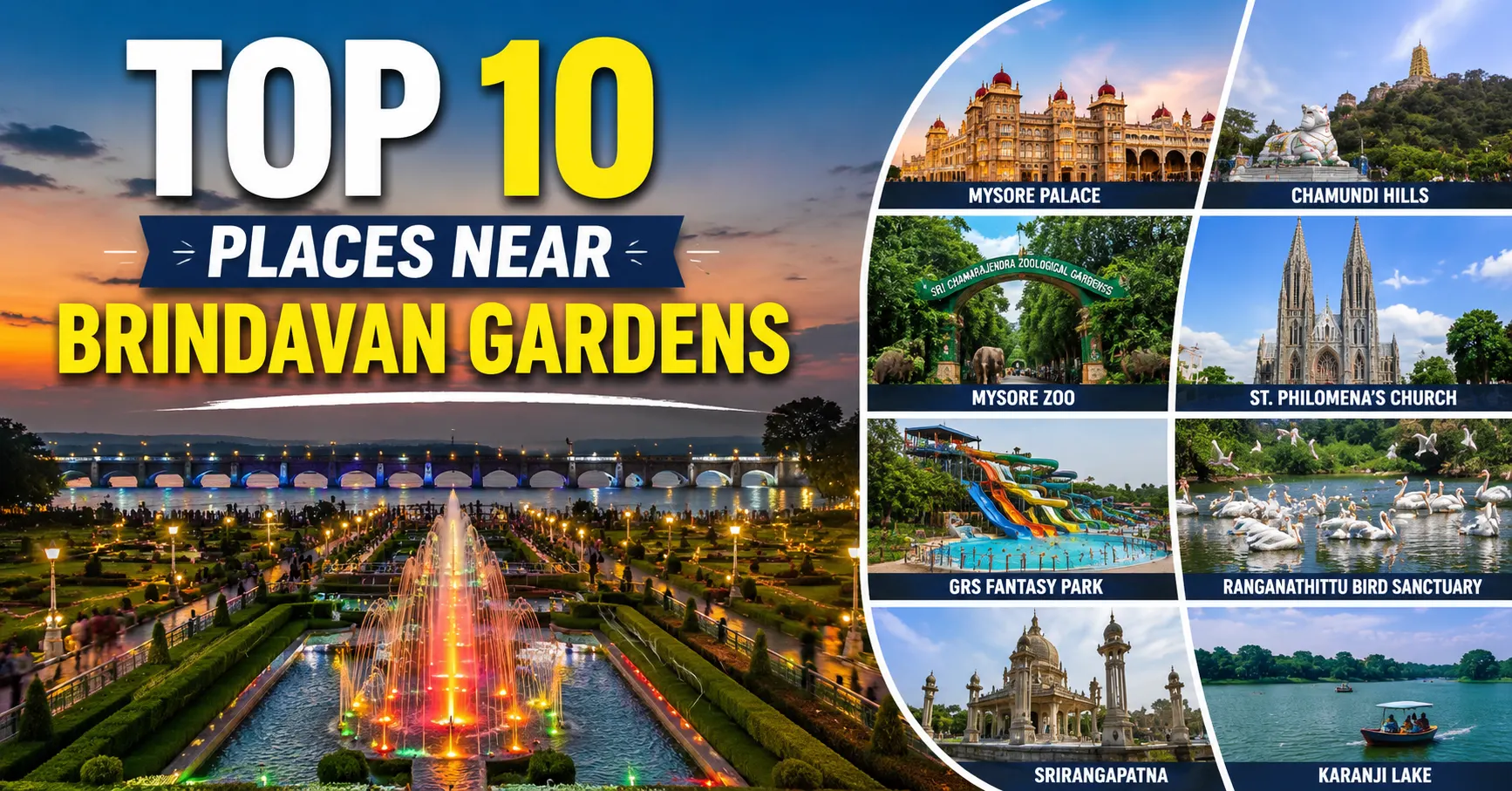 Best places near Brindavan Gardens