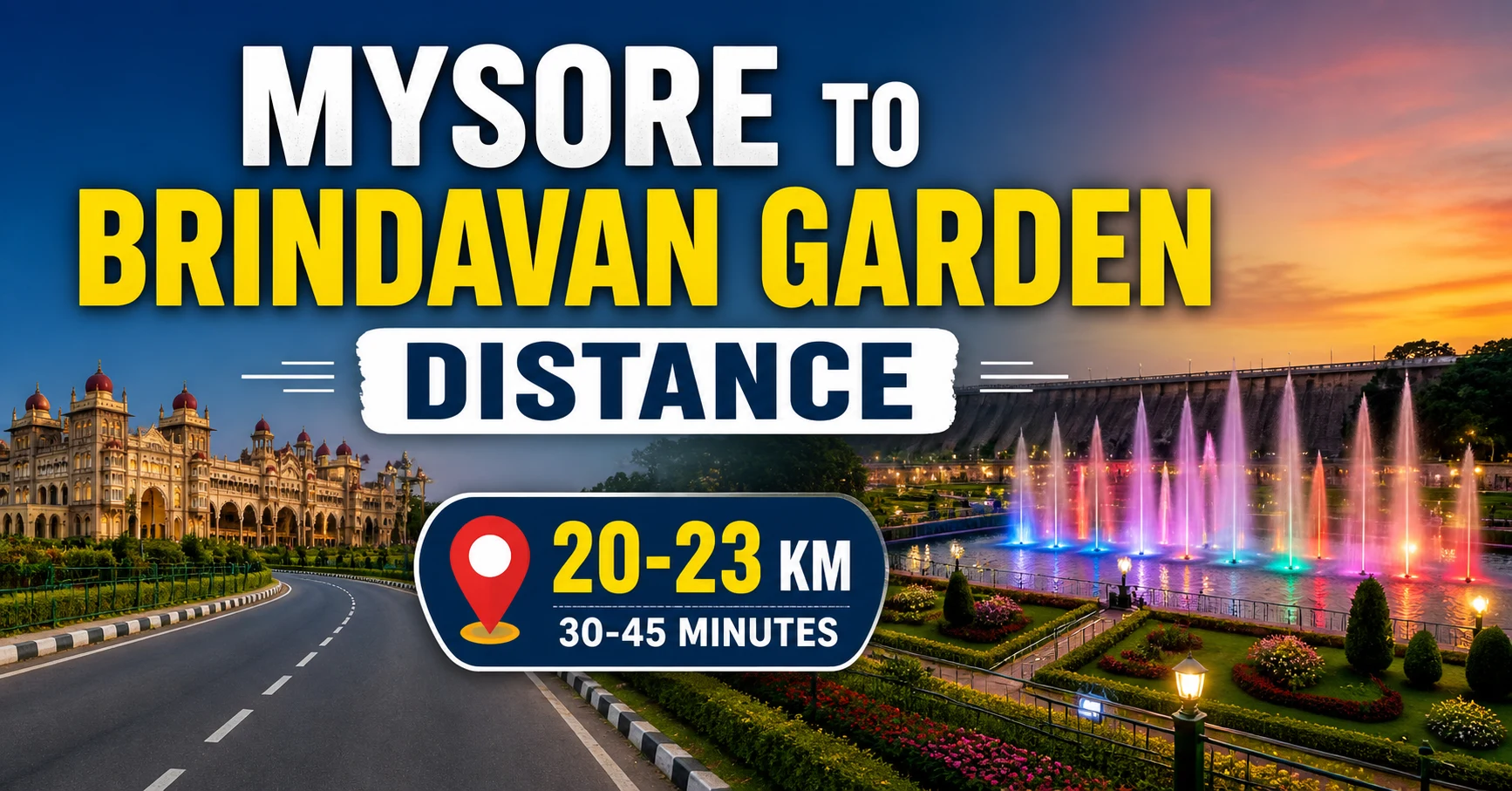 Mysore to Brindavan Garden Distance